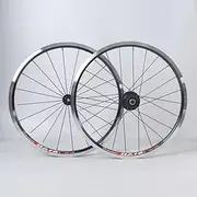 BMX Wheelset 406 451 Quick Release V Brake Folding Bike Wheels Front Rear Aluminium Alloy Double Wall Rims Cassette 11 Speed Bearing Hubs (Color : Black, Size : 451)