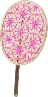 Yardenfun Rustic Style Decorative Bamboo Hand Fan Colorful Woven Summer Fan for Cooling Traditional Rustic Handheld Fan