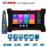 Rsrteng X7-ADHS 12MP IP CCTV Tester Camera Monitor 8MP AHD CVI TVI SDI HDMI RJ45