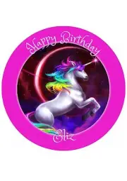 Edible Cake PRECUT Topper image UNICORN - Highest Australian Quality