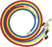 Binxind 1.6M Refrigerant A/C Charging Hoses with Ball Valves HVAC 1/4In SAE Fit for R134A R12 Coolant Adding and Air Condition