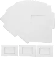 Sewroro Craft Picture Frames Storage Box 30pcs Window Envelopes for Postcards Photo Catalogs