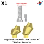 Dental Angulated Slim Multi Unit 1.4mm 17° Int Hex 2.0 Titanium Sleeve Set