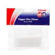 QuikStik Tagger Gun Machine Pins 25mm White Pack of 1,000
