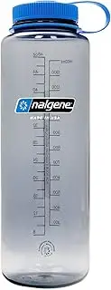 Nalgene Sustain Tritan BPA-Free Water Bottle Made with Material Derived from 50% Plastic Waste, 48 OZ, Wide Mouth, Grey