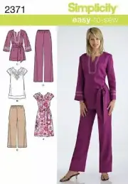 Simplicity Sewing Pattern 2371 Misses Tunic Pants Dress Size 20W-28W