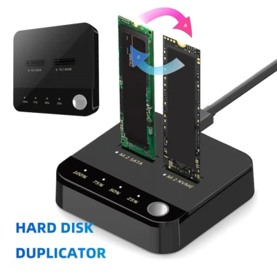 M.2 Sata/Nvme Dual-Bay Hard Disk Copier with LED Indicator M.2 SSD Duplicator M.