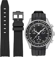 [Niziruoup] Rubber Strap for Moonswatch Watch,Curved No Gap,Premium Soft Durable Silicone Rubber Band Compatible with Omega x Swatch MoonSwatch Speedmaster 20mm Replacement Band Strap for Men Women