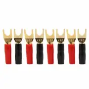 8PCS Copper Spade Terminal Wire Connector Plug for HiFi Audio Speaker Cable DIY