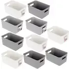 10 x Storage Basket With Handle Home Kitchen Office Crate Organiser Container