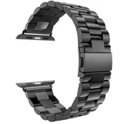 For Apple Watch Series 8 /7 /SE /6 /5 /4 /3 /2 /1 Replacement Wrist Band 38mm 40mm 41mm Stainless Steel Metal iWatch Wristband Loop Strap (Black)