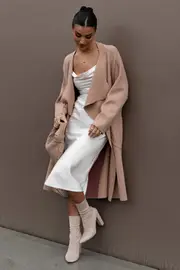 [PUP42] Elura Coatigan - Camel S/M brown