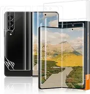 [Carantee] Pack of 2 + 2 TPU Screen Protectors for Samsung Galaxy Z Fold 4 5G, Ultra Clear Soft Protective Glass Film for Galaxy Z Fold 4, Anti-Dust Anti-Fingerprint Z Fold 4 5G Screen Protector