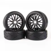 Rubber 4Pcs 1:8 Buggy Tires&Wheel 17mm Hex For HSP RC on Road Model Car