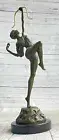 ART DECO DIANA THE HUNTRESS SIGNED BRONZE STATUE FIGURINE HOT CAST NUDE FIGURE