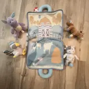PLUSH CREATIONS Sensory Barn Animals with Playmat Horse Cow Baby Toddler Toy NWT