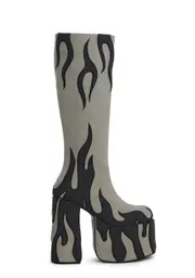 [Current Mood] Up In Flames Platform Boots - Gray