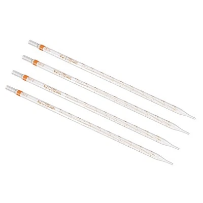 4Pcs Graduated Dropper Pipettes 10ml Reusable Borosilicate Glass Pipette Clear