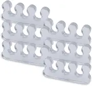 Toe Separators for Pedicure, Gel Toe Spacers for Men and Women Suitable for Overlapping Toes, Bunions, Hammer Toe, Soft Toe Spreader for Separating Toenails or Nails-4pcs (Transparent)