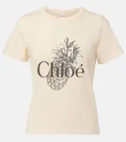 [Chloe] Chloé Logo cotton jersey T-shirt AU 12 beige