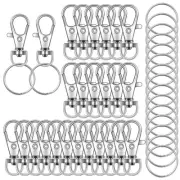 104PCS Swivel Snap Hooks with Key Rings, Metal Lobster Claw Clasp, Keychain R...