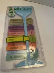 NEW Fred & Friends Drink Markers Wine Lines ID Tags Stemware Identifier Colorful