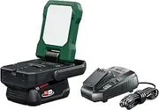 [Bosch] 18V Cordless Battery-Powered LED Camping Lamp and Power Bank with USB-C® Connection with 2.5ah Battery and Fast Charger, Warm/Cold White Light, 3 Brightness Levels (EasySpotLight 18V-400)