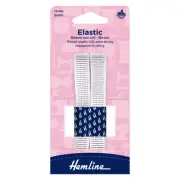 Hemine Elastic Ribbed non-roll – Woven 12mm x 2m / 1/2″ x 2.2yds White