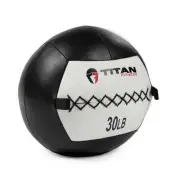 Titan Fitness 30 LB Soft Leather Medicine Wall Ball, Color-Coded Weight Ball