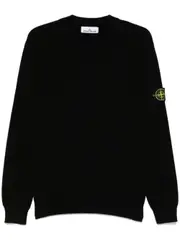 [Stone Island] Compass-badge sweater S Black