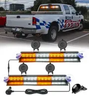 Emergency Warning Dash Light Traffic Advisor Hazard Strobe Light Bar Amber/White