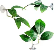Fish Leaf Pad Fish Tank Accessories Aquarium Décor Simulating 3 pcs Adjustable Plastic Green Plants Betta Natural Habitat Playing Spawning Breeding Resting Bed with Suction Cup Multi Leaf Design (3)