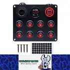 12-24V Red 8 Switch Panel Volt USB Port 12V Outlet Combination Marine LED Rocker