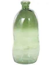 Peyton Lane Abstract Recycled Glass Handmade Tall Curved Ombre Spanish Bottle Decorative Vase