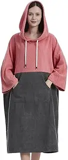 zolyet Quick Dry Bath to Pool C Robe Quick-Dry Poncho Surfing Diving Hooded Towel B Cloak Windproof and Warm Suitable for Men and Women Pink