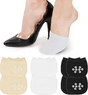 [CIATBYYJ] 6 Pairs Half Socks, No Show Toe Topper Socks for Women, Invisible Toe Cover, Non-Skid Half Seamless Mule Socks for Mules (Ladies Size 7-11, White, Black, Skin), Black, White, Skin Color,
