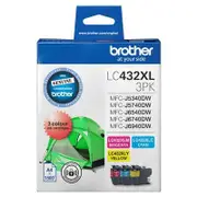 Brother LC432XL3PKS Colour Value Pack Ink Cartridge, Up to 1500 Yield