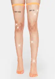 Citrus In The Rough Rhinestone Fishnet Tights