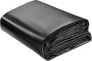 Black Pond Liner Foldable Pond Underlayment 3x4m 4x6m 5x8m 8x10m 10x12m Impermeable Pond Lining for Outdoor Fish Ponds Fountains Waterfall Pond Tarp(5x12m(16.4x39.3ft))