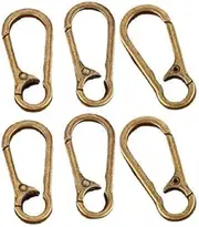 [yuksok] 4x 6x Carabiner Clips Key Clips for Keys Brass Vintage Keychain Clip Hooks Spring Snap Hook for Bird Feeders Multipurpose