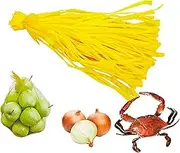 Hamletoff Reusable Plastic Mesh Bags - 24 Inch Package of 100 Onion Storage Bags - Mesh Polypropylene Bags for Fruit, Vegetable, Seafood - Yellow