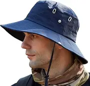 [OZ SMART SUN PROTECTION] Bucket Hats for Men/Women, Wide Brim Sun Hat UPF 50 UV Protection, Waterproof Boonie Hat for Fishing Hiking Garden Safari Boonie Hats (Navy)
