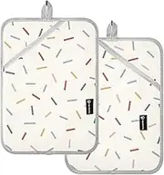Sprinkle White Hot Pad Pot Holder Heat Insulated Cute Pot Holders and Oven Mitts for Counter Decor Kitchen Stuff, Set of 2