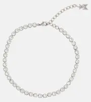[Amina Muaddi] Amina Muaddi Tennis crystal-embellished anklet One Size silver