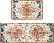 Bsmathom Farmhouse Kitchen Rugs Sets of 2, Cushioned Anti Fatigue Kitchen Mats Non Slip Kitchen Rugs and Mats Set Waterproof Kitchen Floor Mats for Kitchen, Office, Home, Laundry