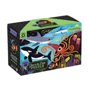 100pc Mudpuppy Glow Jigsaw Puzzle 46x30cm Fun Play Game Ocean Predators 5+