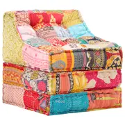 Modular Pouffe Patchwork Fabric vidaXL