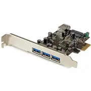 StarTech.com USB Adapter - PCI Express 2.0 x1 - Plug-in Card - Add four USB 3.0 ports - three external and one internal port - t
