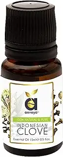 Anveya Indonesian Clove Essential Oil, 100% Natural, Pure & Undiluted, 15ml, Best For Toothache, Gums, Pain Relief, Hair, Acne, Skin, Steam & Diffuser