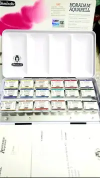 在飛比找Yahoo!奇摩拍賣優惠-德國史明克固體水彩顏料 大師級 貓頭鷹鐵盒水彩套裝 18色全